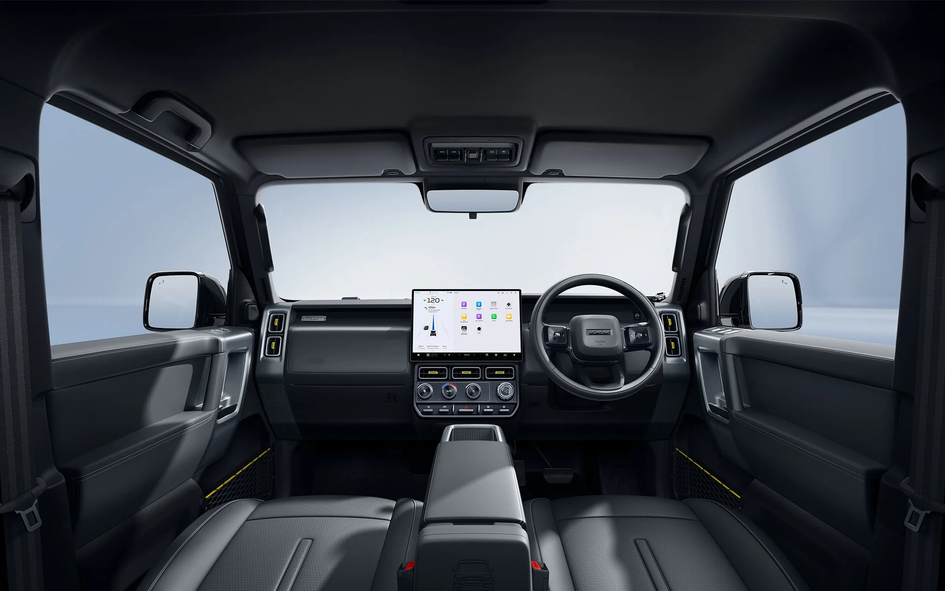 A modern black interior