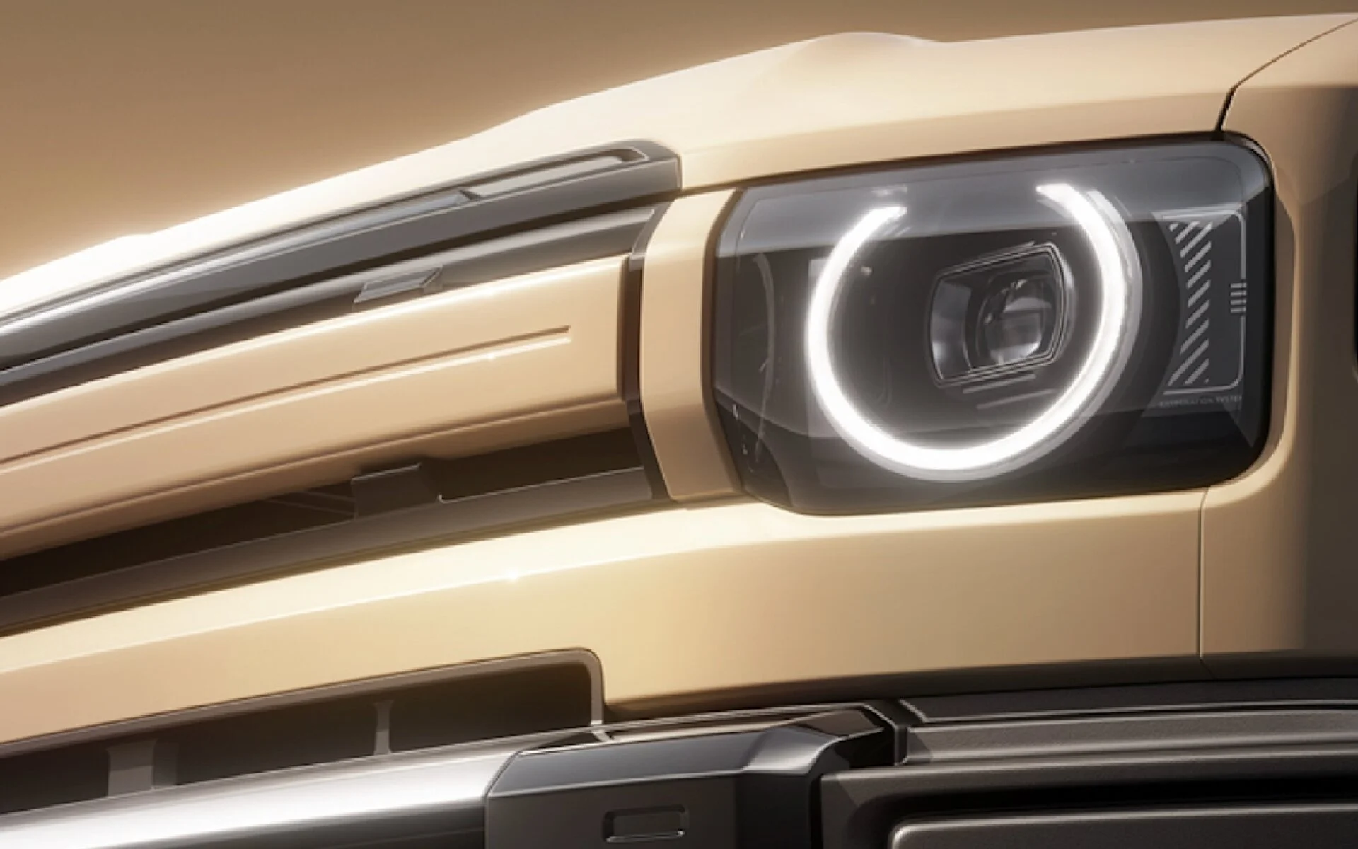 iCAUR V27 circular LED headlight detail